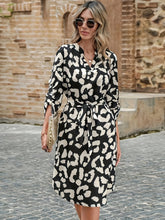 Printed Notched Midi Dress Multicolor OutfitFlow